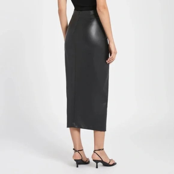 BOA Leather Wrap Midi Skirt - Picture 2 of 3